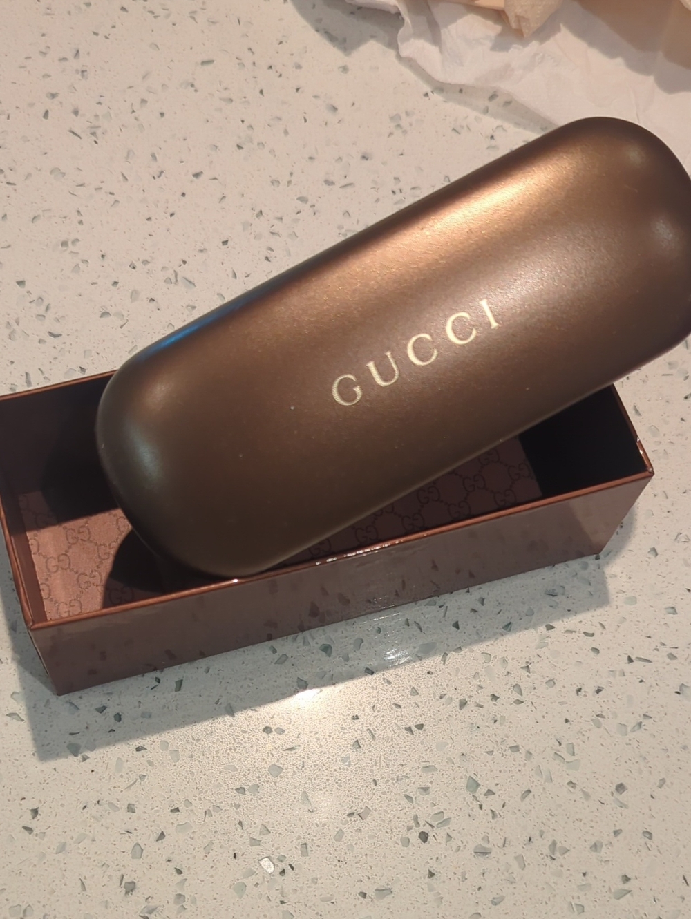 Gucci Glasses Case with Gold Logo